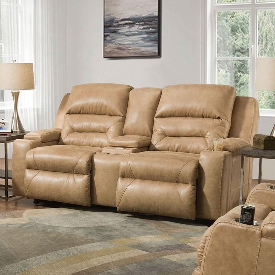 Franklin Beacon Power Reclining Console Loveseat with Power Lumbar and
